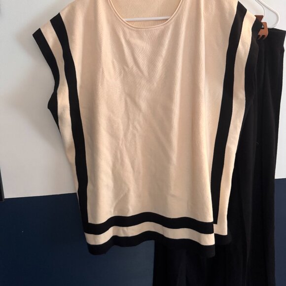 Black & Tan Two-Piece Formal Sweater Set - Picture 2 of 5